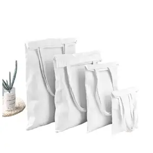 Spot branco lona saco 30*35, 35*40, 20*25, 25*30cm saco de compras reutilizável lona branca saco