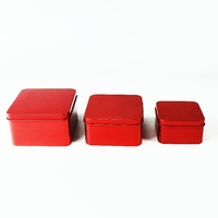 Boîte en étain carrée multicolore pour thé/biscuits/bonbons - une boîte en étain pour emballages cadeaux et souvenirs