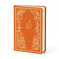Carnet A5 personnalisé à couverture rigide avec motif animal, impression florale dorée, journal en cuir PU, cadeau pour femme