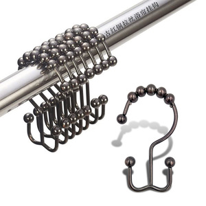 Jushang Hardware Mountain-shaped Shower <b>Curtain</b> <b>Hooks</b> Stainless Steel 5-ball Design For Bath <b>Curtains</b> And Door <b>Curtains</b> - Product Image 2