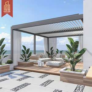 Pergola à commande automatique avec éclairage, patio extérieur et jardin, <span class=keywords><strong>abri</strong></span> extérieur de style <span class=keywords><strong>français</strong></span>, pergola - Product Image 1