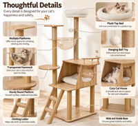 Arbre à chat de luxe Y-37 avec capsule spatiale, poteaux à gratter et condo pour grands chats