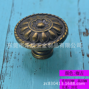 Zinc Alloy Cabinet <b>Knobs</b> Round Antique Bronze Traditional Furniture Handle Durable Cabinet <b>Door</b> Pulls - Product Image 4