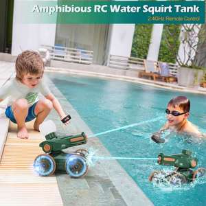 Tendencias Innovadoras 2024, Tanque de Control Remoto Anfibio 2.4Ghz 4WD Dual 3 en 1, Juguete de Coche Acrobático RC con Luces y Chorro de Agua - Product Image 6