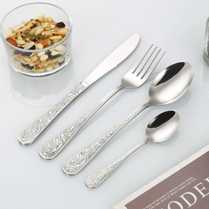 Couteau, fourchette, cuillère et <span class=keywords><strong>couverts</strong></span> à dessert en acier inoxydable 410, motif <span class=keywords><strong>Christofle</strong></span>, style rétro, queue de phénix en relief, 1 pièce MOQ - Product Image 3