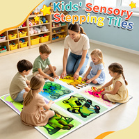 Dalles de sol sensorielles liquides interactives et colorées XIRDQYM D006/1 (6 pièces) - Matériel TPE/TPR pour enfants de 3 à 6 ans, unisexe, intérieur