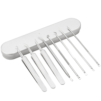 Pincettes d'extraction de points noirs en acier inoxydable, 8 pièces, outil d'extraction de boutons d'acné, Kit d'outils d'élimination des points noirs