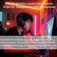 Casque de jeu sans fil à faible latence (<20 ms) avec puce Telink 2.4G + BT personnalisée, réduction de bruit et son DSP