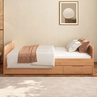Tatami en bois massif lit enfant armoire de lit nordique combinaison intégrée moderne simple chêne 1.2m rangement lit en bois