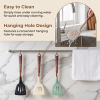 Spatule en silicone pour poêles antiadhésives, résistante à la chaleur, sans BPA, ustensile de cuisine, spatule solide pour poisson, œufs, crêpes, ODM OEM