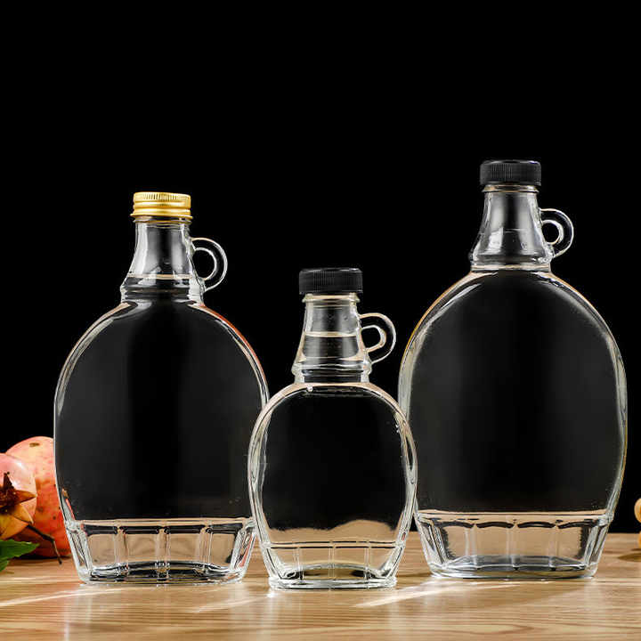 Food Grade Maple Syrup Glass Bottle With Loop Handle 150ml 250ml 375ml ...