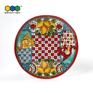 OEM Blanc avec décalcomanie ronde cuisine martelé 8.5 pouces 11 pouces 14 pouces mélamine assiettes et plateaux pour restaurant - Product Image 3