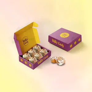 Großhandel umweltfreundlich kundenspezifische farbige rosa Mochi-Donuts-Schachtel Kuchen Sushi Bäckerei Schokolade Catering Brownie Papierverpackungsbox
