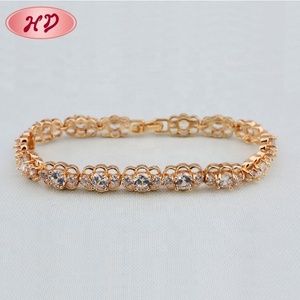 Pulsera de tenis chapada en oro con cristales para niños, corte brillante, engaste de garra, joyería clásica para fiestas, aleación, circonita cúbica de moda - Product Image 2