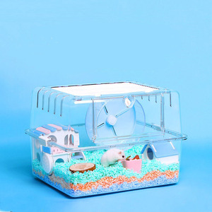 กรงหนูแฮมสเตอร์กระท่อมหมีสีทองหนูแฮมสเตอร์แบบมีขนาดใหญ่สุดหรูโปร่งใสแบบ DIY - Product Image 1