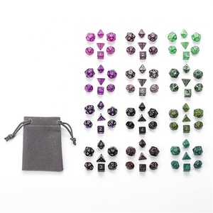 Acrílico Mini 7 Die Polyhedral RPG DND Multi <span class=keywords><strong>Color</strong></span> <span class=keywords><strong>Dice</strong></span> <span class=keywords><strong>Set</strong></span> con bolsa de terciopelo - Product Image 1