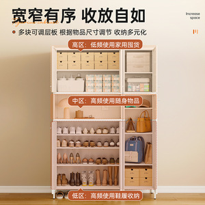 Armario de Almacenamiento de Acero, Organizador de Zapatos de Gran Capacidad, Tipo Vertical, para Sala de Estar o Dormitorio, Metálico, Rectangular, Ahorra Espacio - Product Image 3
