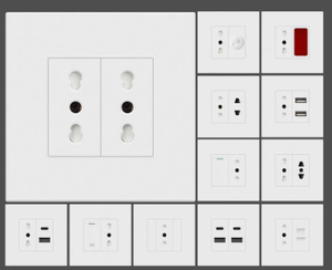 White <b>Wall</b> <b>Socket</b> 2 Outlets Standard Grounding 220V 10A PC Material Residential Use - Product Image 2