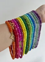 Handgemachte Damen Schmetterlings form Halskette mit 5*8 geschnittenen Halbe del steinen Natur perlen Mode Nagel Insertion Buddhismus
