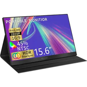 Moniteur portable 15.6 pouces pour ordinateur portable, 1080P 72 NTSC 100 sRGB USB C HDMI Travel External Second écran d'ordinateur avec HDR