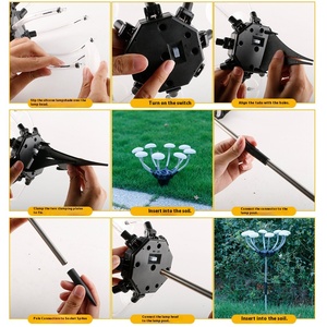 Nouvelle lampe solaire LED en forme de champignon IP65 pour l'extérieur, jardin, balcon, pelouse, arrangement paysager, résistante à la pluie, éclairage au sol - Product Image 5