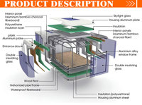 Capsule spatiale de luxe préfabriquée, maison modulaire extensible avec verre panoramique pour glamping, design minimaliste modulaire