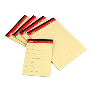 <span class=keywords><strong>Bloc</strong></span>-notes A4/A5 avec dos robuste, papier ligné de qualité 70 g/m², impression claire, <span class=keywords><strong>jaune</strong></span>, 50 feuilles/<span class=keywords><strong>bloc</strong></span>, reliure collée, détachable - Product Image 1