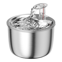 Fontaine à eau pour animaux de compagnie en acier inoxydable 304 de qualité alimentaire, 2 L, silencieuse, à circulation d'eau, pour chats, petits chiens, intérieur