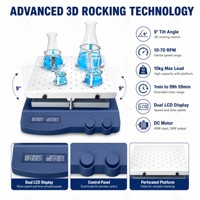 Agitateur de laboratoire professionnel à double écran LCD précis, 3D, capacité de charge de 10 kg, 70 tr/min, angle d'inclinaison de 9 degrés