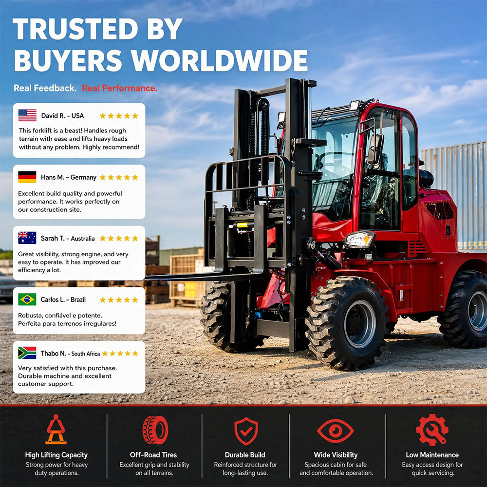 All Terrain 3 Ton 3.5ton 4ton 5ton Forklift Customized 4WD 4x4 All Rough Terrain Forklift Diesel Forklift Price For Sale · image 4