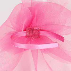 Retro <strong>Pink</strong> Flower Rose Mesh Wedding Church Derby Hat <strong>Headband</strong> Stage Performance Tea Party Headwewar <strong>Fascinators</strong> Hats for Women - Product Image 4