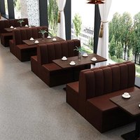 Meubles de restaurant commerciaux en vente chaude, table et chaises de café-restaurant à vente en gros, canapé en cuir PU personnalisé, ensemble de meubles de restaurant