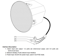 Système d'adresse publique IP haut-parleur de plafond actif POE avec Port RJ45 pour système d'urgence de radiomessagerie vocale