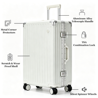 Valise de voyage chic et légère, résistante aux rayures, durable, avec serrure TSA, bagage à main pour les voyages d'affaires et de vacances