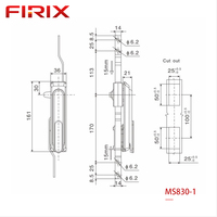 Serrure à tige en acier inoxydable MS840-1 avec cylindre à clé réversible |   Loquet de placard multi-points poli et étanche pour usage industriel