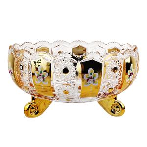 यूरोपीय प्रकाश लक्जरी सोना मढ़वाया सूरज फूल लहर फीता बड़ा फल बाल्टी टेबल decal फल की थाली राहत नक्काशीदार तिपाई एकमात्र - Product Image 1