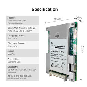 ヤンヤン 48V 13S 50A NMC三元系ポータブルリチウム電池BMS 3.7V EV車両用バッテリーマネジメントシステム - Product Image 2