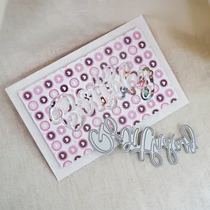 カード作りのためのダイカットお誕生日おめでとう金属切削ダイステンシルDIYスクラップブッキングのためのワードエンボステンプレート - Product Image 6