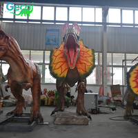 Modèle animatronique géant de dinosaure mécanique Dilophosaurus, taille réelle, électrique, mécatronique, pour exposition de parc à thème