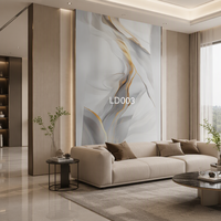 Panneau mural en PVC doré imperméable moderne, feuille de marbre UV pour usage domestique et en salle de sport