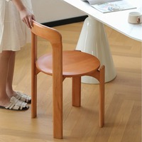 Chaise de salle à manger en bois massif de style nordique Rey, décoration vintage pour la maison, pour le salon et le bureau, favori des influenceurs