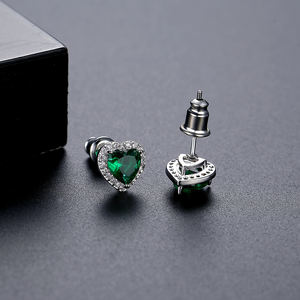 LUOTEEMI Gioielli CZ all'Ingrosso, Fabbrica JINSE, <span class=keywords><strong>Orecchini</strong></span> a Perno per <span class=keywords><strong>Donna</strong></span> a Forma <span class=keywords><strong>di</strong></span> Cuore Piccolo e Delicato - Product Image 6