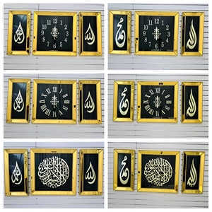 Art mural en verre miroir de calligraphie islamique, cadre en diamant écrasé, <span class=keywords><strong>Coran</strong></span> <span class=keywords><strong>Ayat</strong></span> <span class=keywords><strong>Al</strong></span>-<span class=keywords><strong>Kursi</strong></span>, décoration intérieure - Product Image 4