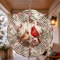 Ornements de jardin rotatifs en métal découpé au laser, motif flocon de neige 3D, à sublimation, 10 pouces, personnalisables, pour la vente en gros