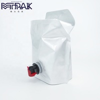 Sac en plastique en feuille d'aluminium Pochette pour liqueur de vin avec bec verseur Pochette pour liquide à boire avec zip-lock