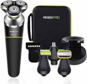 <span class=keywords><strong>Rasoio</strong></span> Elettrico Rotante con Kit per la Cura della Barba, Utilizzo a Secco <span class=keywords><strong>e</strong></span> Bagnato, Senza Fili, Impermeabile, Ricarica USB per Uomo - Product Image 1
