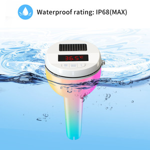 Tốt nhất bán năng lượng mặt trời Powered hồ bơi nổi Nhà Kỹ thuật số LCD hiển thị nhiệt kế với RGB ánh sáng hiển thị - Product Image 6