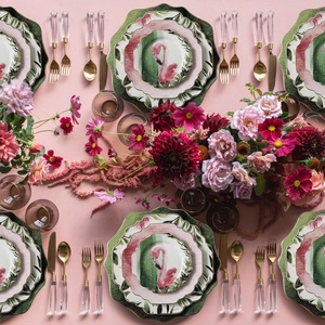 Platos de Cena para Bodas, Platos de Cerámica Personalizados, Vajilla de Porcelana, Platos Base con Diseño Floral - Product Image 6