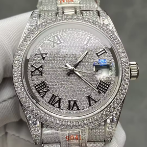 Luxury full-<b>diamond</b> 41mm 3235 automatic movement 904L carbon-silicon <b>diamond</b> mechanical <b>watch</b> for men women with custom logo - Product Image 2