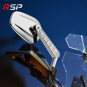 Gương chiếu hậu <span class=keywords><strong>LED</strong></span> Chrome cho xe máy <span class=keywords><strong>Harley</strong></span> <span class=keywords><strong>Davidson</strong></span> Vỏ hợp kim nhôm có đèn báo rẽ Chống nước gắn 8 mm - Product Image 1